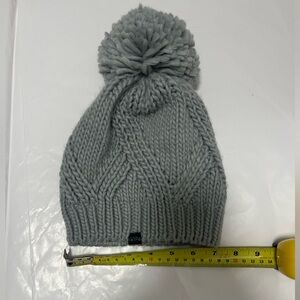 David and Young Kids' Gray Knit Beanie with Pom-Pom